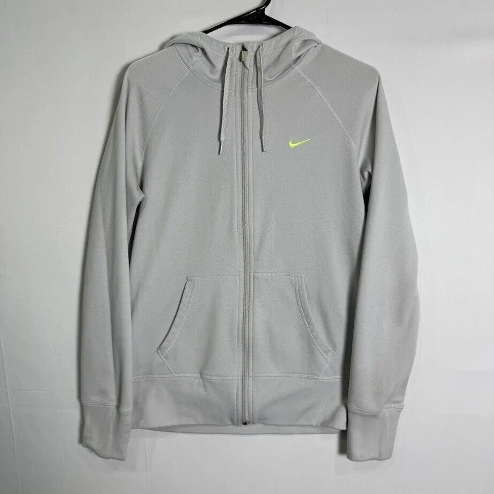 Nike Men's Therma-Fit Hoodie‎ M Gray Full Zip Fleece Sweatshirt Jacket